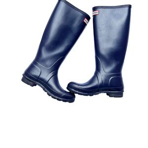 Hunter Original Winter Tall Rain Boots Navy Blue Women size 5